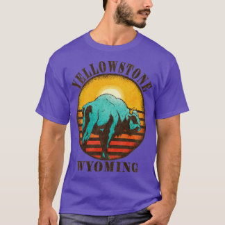 Yellowstone US National Park Wyoming Bizon Wandele T-shirt