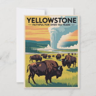 Yellowstone Vintage Travel Poster Briefkaart