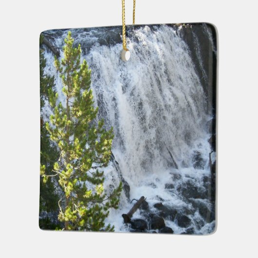 Yellowstone Waterfall Keramisch Ornament (Links)