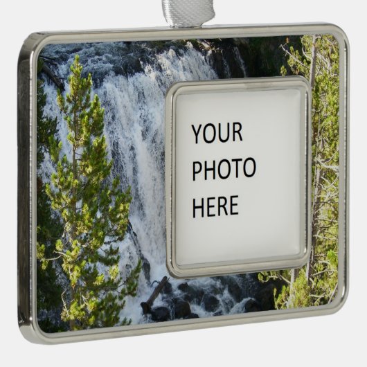 Yellowstone Waterfall Verzilverd Kader Ornament (Rechts)