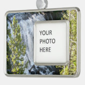 Yellowstone Waterfall Verzilverd Kader Ornament (Links)