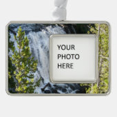Yellowstone Waterfall Verzilverd Kader Ornament (Voorkant)