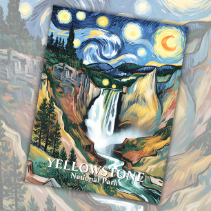 Yellowstone Waterval Van Gogh Sterrennacht Custom Briefkaart