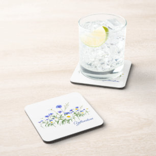 Yellowstone-wildbloemen-set van plastic onderzette bier onderzetter