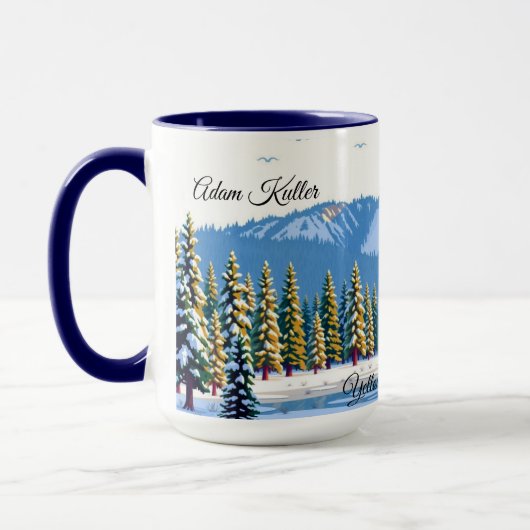 Yellowstone Winter Snow Covered Pines Custom Mok (Links)