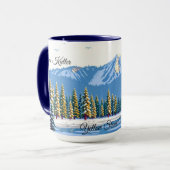 Yellowstone Winter Snow Covered Pines Custom Mok (Voorkant links)