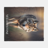 Yellowstone Wolf Fleece Deken (Voorkant (Horizontaal))