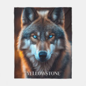 Yellowstone Wolf Fleece Deken (Voorkant)