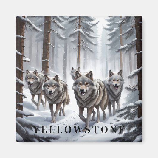 Yellowstone Wolf Magnet (Devant)