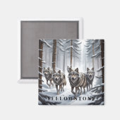 Yellowstone Wolf Magnet Magneet (Voorkant / Achterkant)