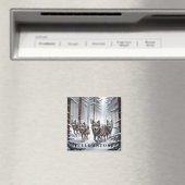 Yellowstone Wolf Magnet Magneet (Insitu (Vaatwasser))