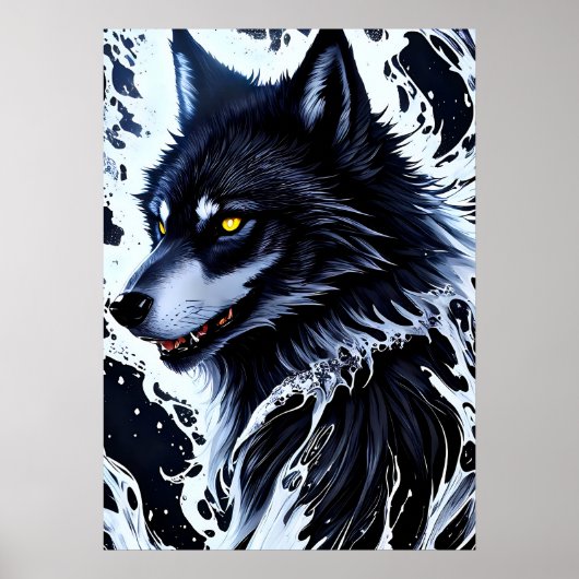 Yellowstone Wolf Poster Kunst (Voorkant)