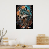 Yellowstone Wolf Poster Kunst (Keuken)