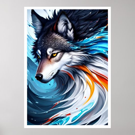 Yellowstone Wolf Poster Kunst (Voorkant)