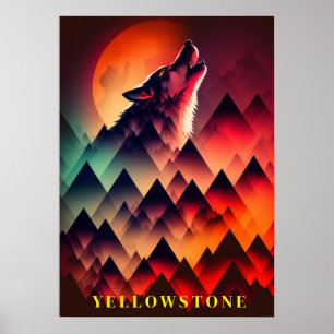 Yellowstone Wolf Poster Kunst