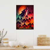 Yellowstone Wolf Poster Kunst (Keuken)
