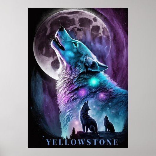 Yellowstone Wolf Poster Kunst (Voorkant)