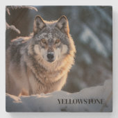 Yellowstone Wolf Sandstone Onderzetter (Voorkant)