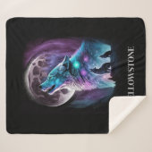 Yellowstone Wolf Sherpa Blanket Throw (Voorkant (horizontaal))