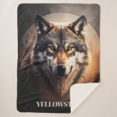 Yellowstone Wolf Sherpa Blanket Throw (Voorkant)