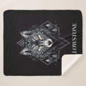 Yellowstone Wolf Sherpa Blanket Throw (Voorkant (horizontaal))