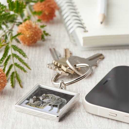 Yellowstone Wolf Sleutelhanger (Zijkant)