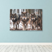 Yellowstone Wolves Canvas Kunst (Insitu (Houten vloer))