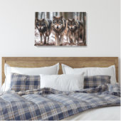 Yellowstone Wolves Canvas Kunst (Insitu (Slaapkamer))
