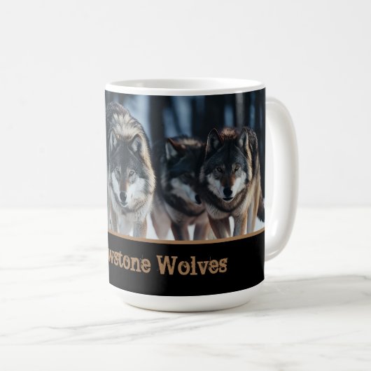 Yellowstone Wolves Coffee Mok (Voorkant rechts)