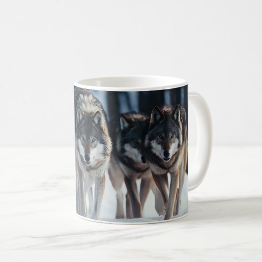 Yellowstone Wolves Coffee Mok (Voorkant rechts)