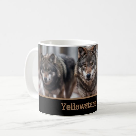 Yellowstone Wolves Coffee Mug (Devant gauche)