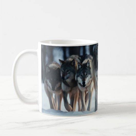 Yellowstone Wolves Coffee Mug (Gauche)