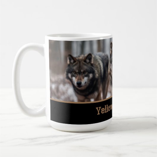 Yellowstone Wolves Coffee Mug (Gauche)
