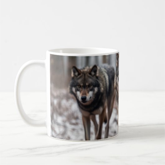 Yellowstone Wolves Coffee Mug (Gauche)