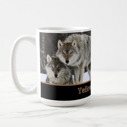 Yellowstone Wolves Coffee Mug (Gauche)
