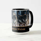 Yellowstone Wolves Koffie Mok Two-Tone (Voorkant rechts)