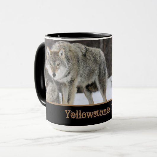 Yellowstone Wolves Koffie Mok Two-Tone (Voorkant links)