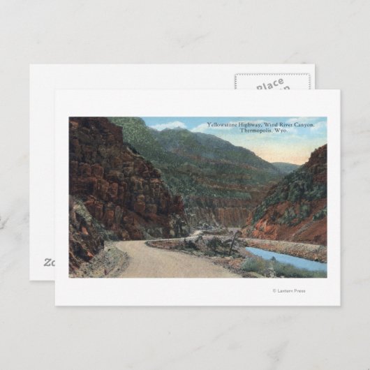 Yellowstone, WY - Yellowstone Highway and Wind 2 Briefkaart (Voorkant / Achterkant)