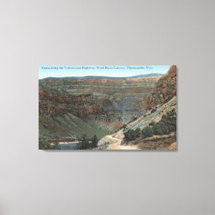 Yellowstone, WY - Yellowstone Highway and Wind 2 Canvas Afdruk