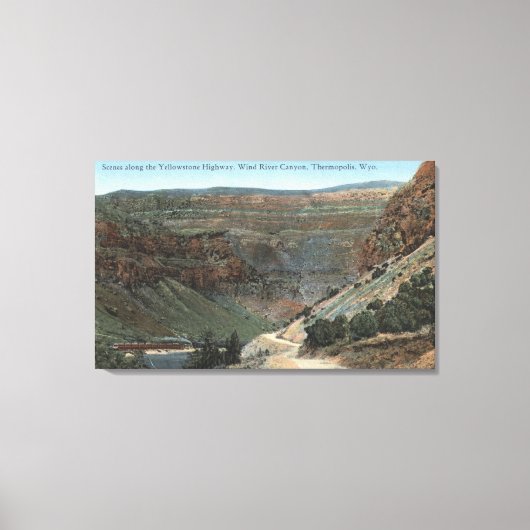 Yellowstone, WY - Yellowstone Highway and Wind 2 Canvas Afdruk (Voorkant)