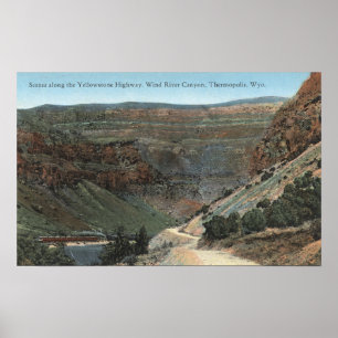 Yellowstone, WY - Yellowstone Highway and Wind Poster