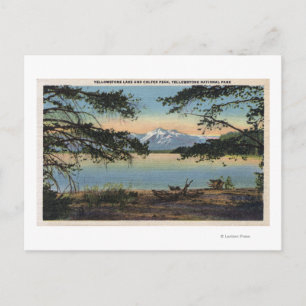 Yellowstone, WY - Yellowstone Lake en Colter Briefkaart