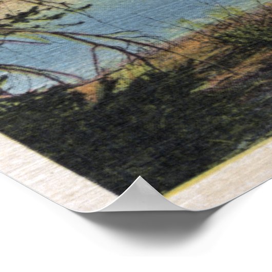 Yellowstone, WY - Yellowstone Lake en Colter Poster (Hoek)