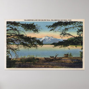 Yellowstone, WY - Yellowstone Lake en Colter Poster