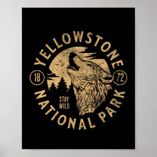 Yellowstone Wyoming Wolf Natuur Wandeling Buitensh Poster