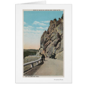 Yellowstone, WYVacationers, oude auto, nabij