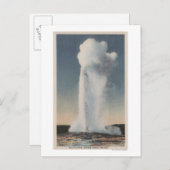 Yellowstone, WYView of Old Faithful Erupting Briefkaart (Voorkant / Achterkant)