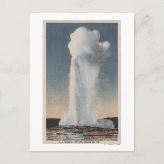 Yellowstone, WYView of Old Faithful Erupting Briefkaart (Voorkant)