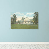 Yellowstone, WYView of Piney Inn Canvas Afdruk (Insitu (Houten vloer))