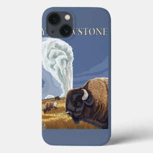 YellowstoneBison met ouderwets getrouw iPhone 13 Hoesje